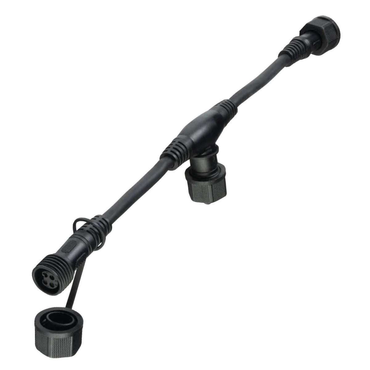 Brilliant Lighting T Piece Connector - 2-Pin 3-Way Splitter - 15mm x 100mm - Black - Image 2