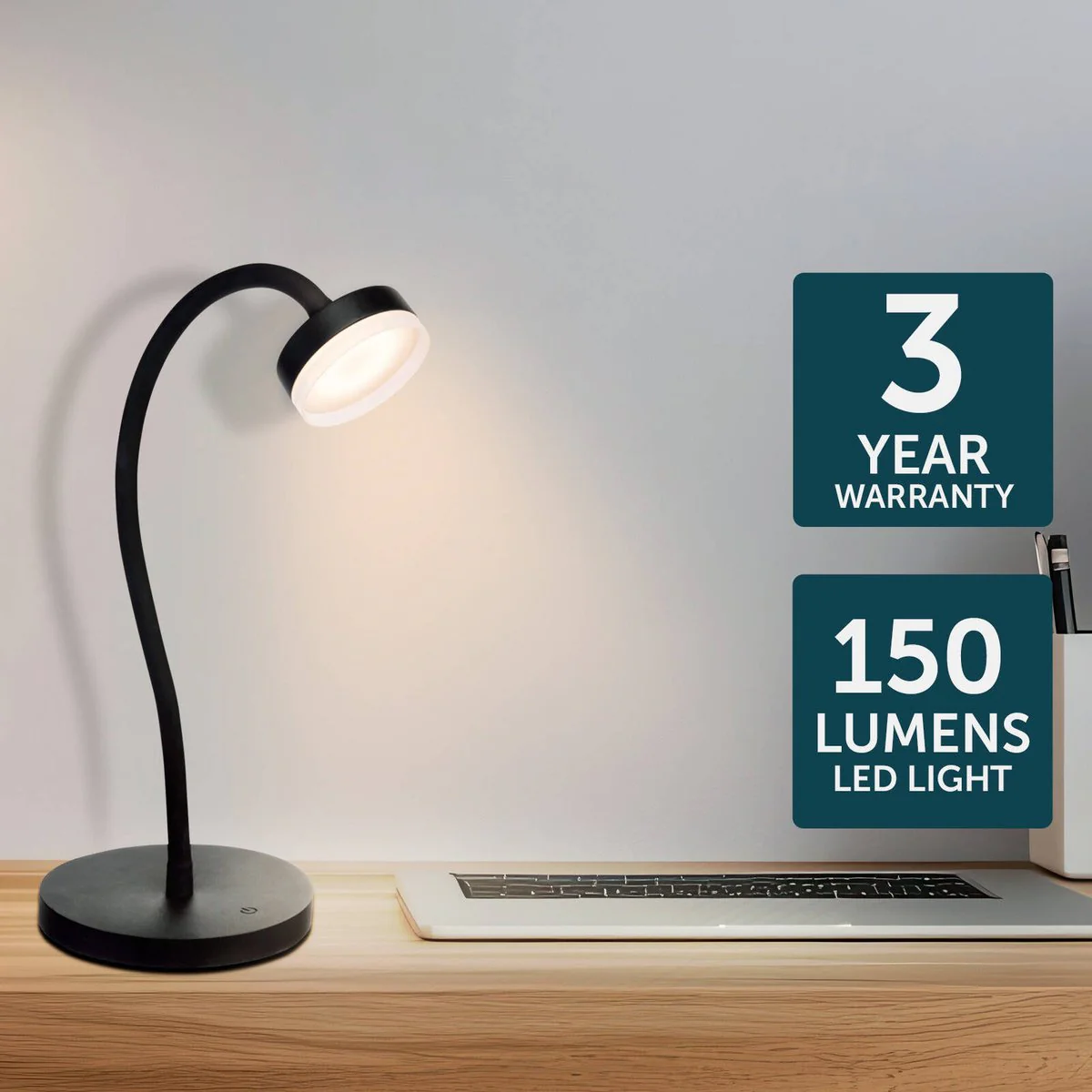 Brilliant Jerico LED Desk Lamp - 3W - 40cm - Black - Adjustable Brightness - Image 4