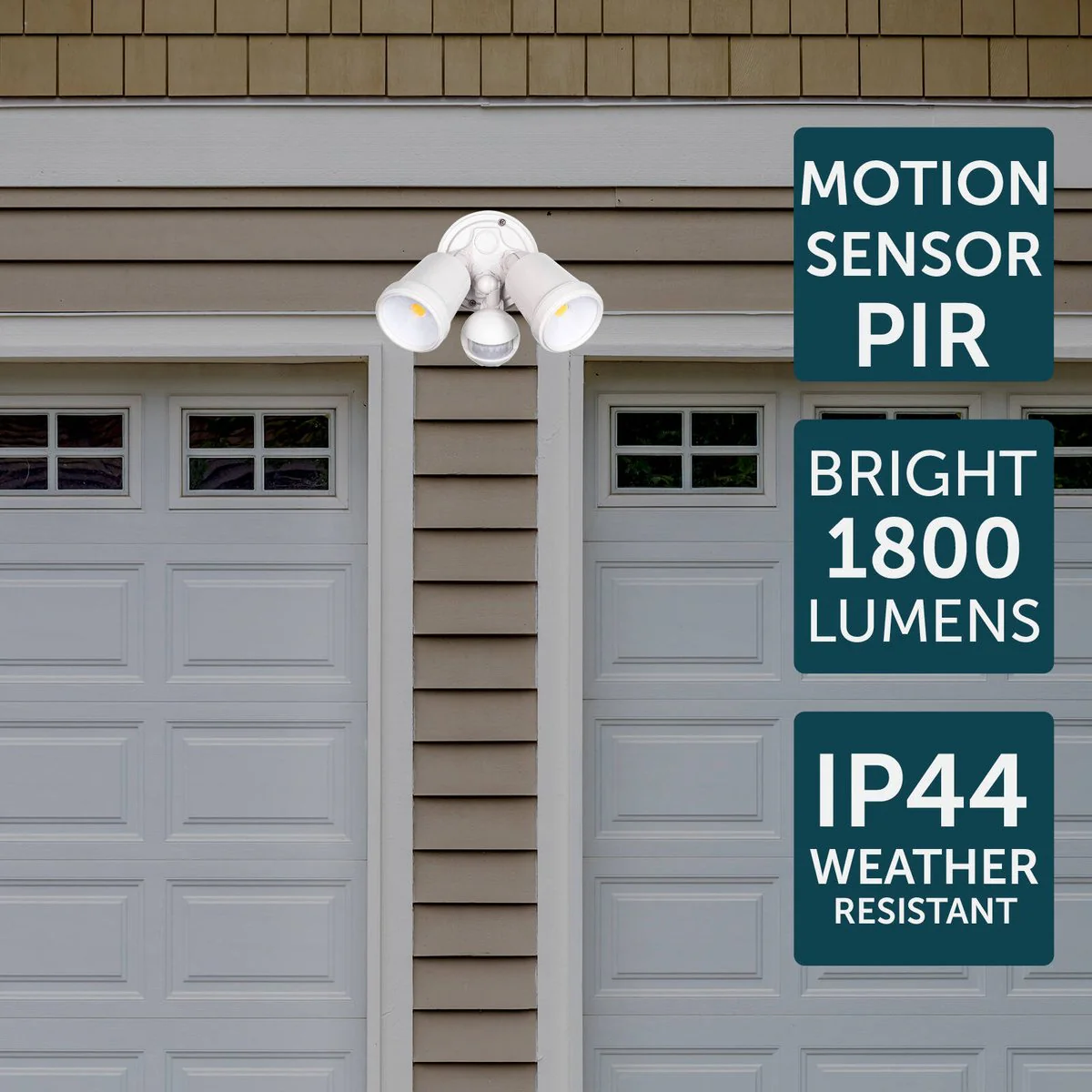 Brilliant Raptor III Twin Security Light - 20W - 1800 Lumens - Beige - PIR Sensor - Image 5