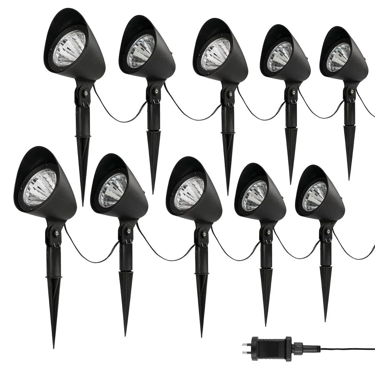 Brilliant Westbury LED Garden Light Kit 10 Pack - 1W 12V - Black - 28m Cable
