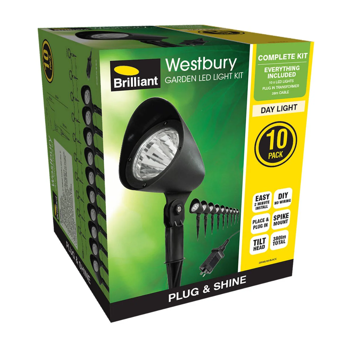 Brilliant Westbury LED Garden Light Kit 10 Pack - 1W 12V - Black - 28m Cable - Image 5