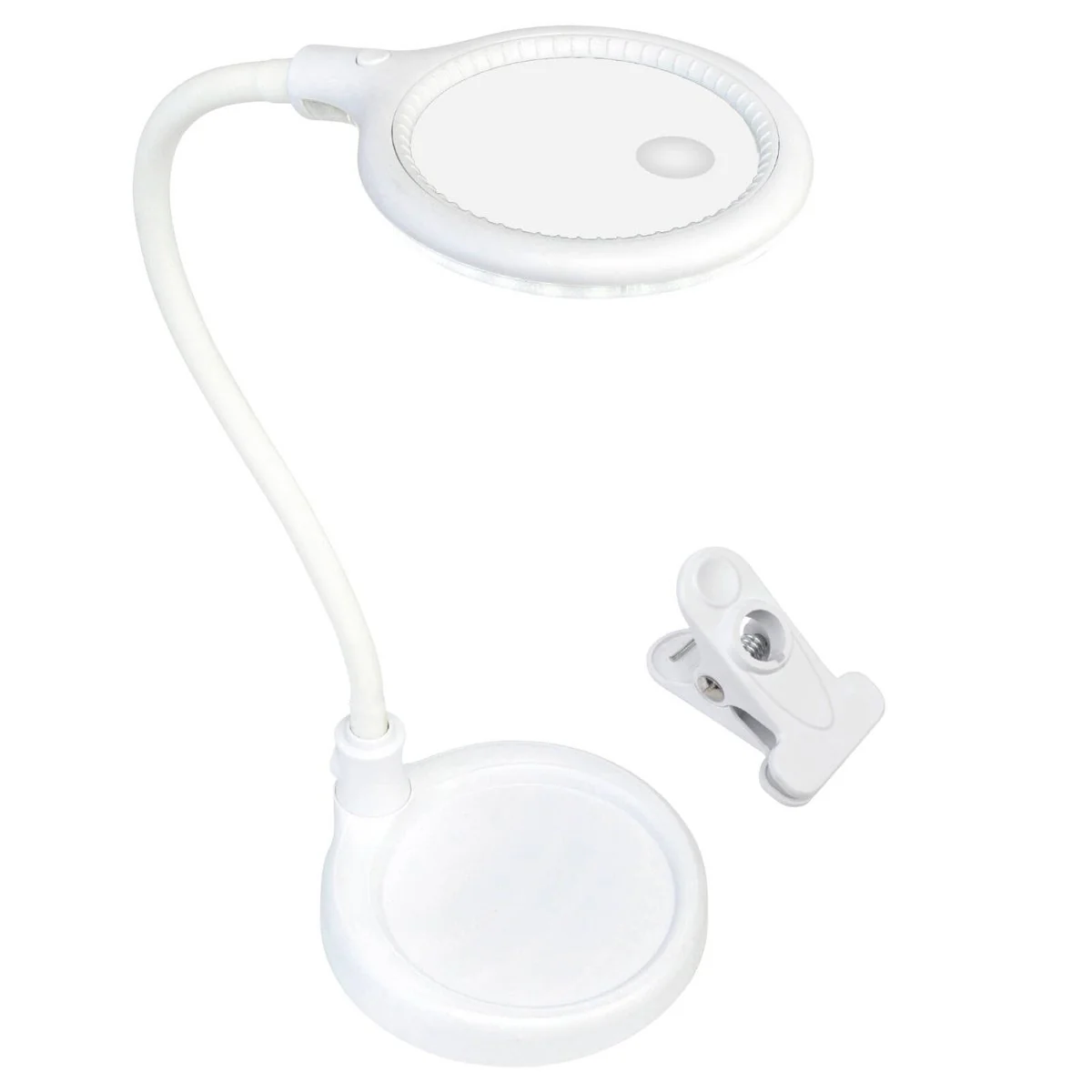 Brilliant White Magoo Magnifier Desk Lamp - 3X 12X Magnification - 145mm x 570mm