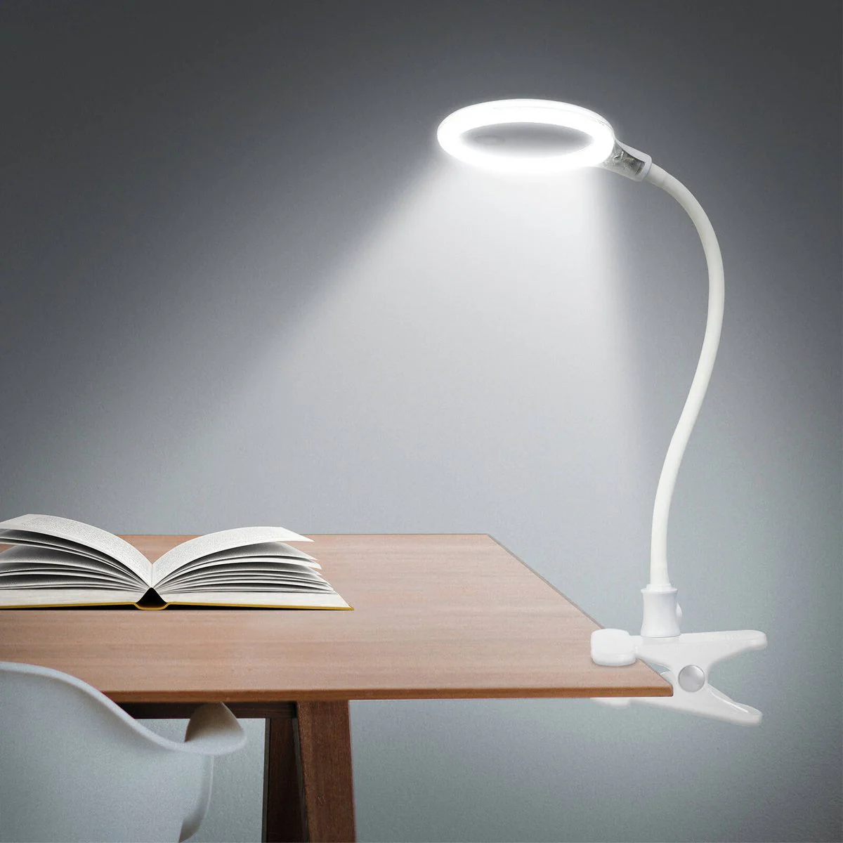 Brilliant White Magoo Magnifier Desk Lamp - 3X 12X Magnification - 145mm x 570mm - Image 2