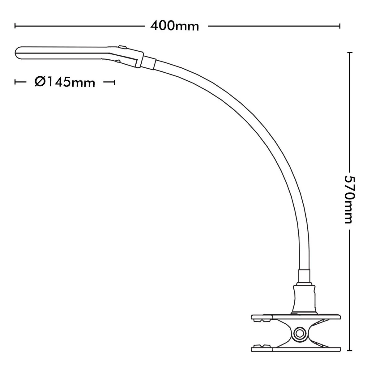 Brilliant White Magoo Magnifier Desk Lamp - 3X 12X Magnification - 145mm x 570mm - Image 4