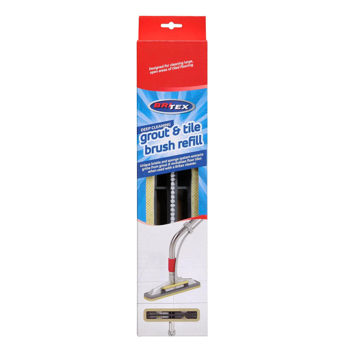 Britex Grout Tile Brush Refill - 80mm - Stiff Bristles - Deep Clean