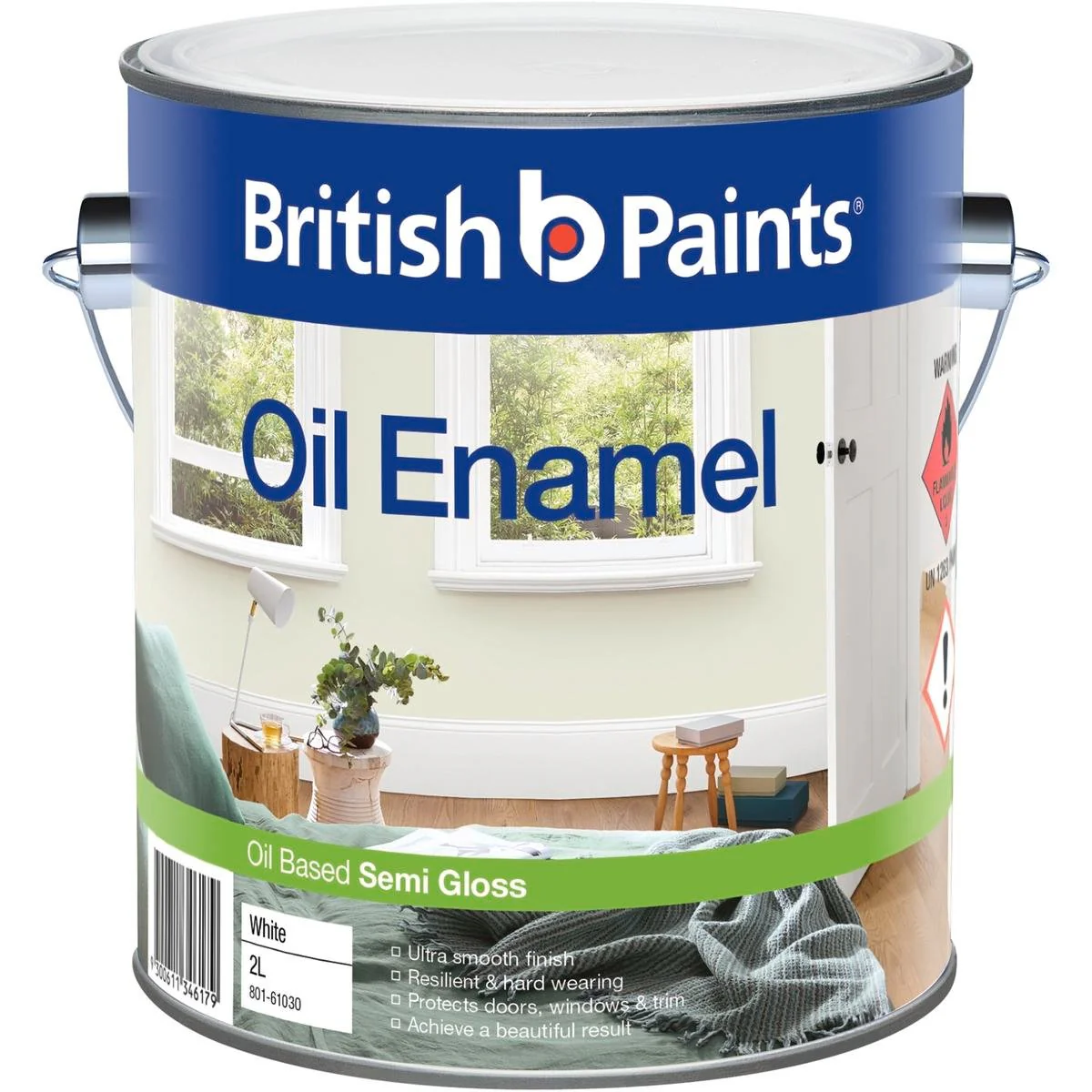 British Paints Enamel Paint - 2L - Synthetic Polymer - Semi Gloss
