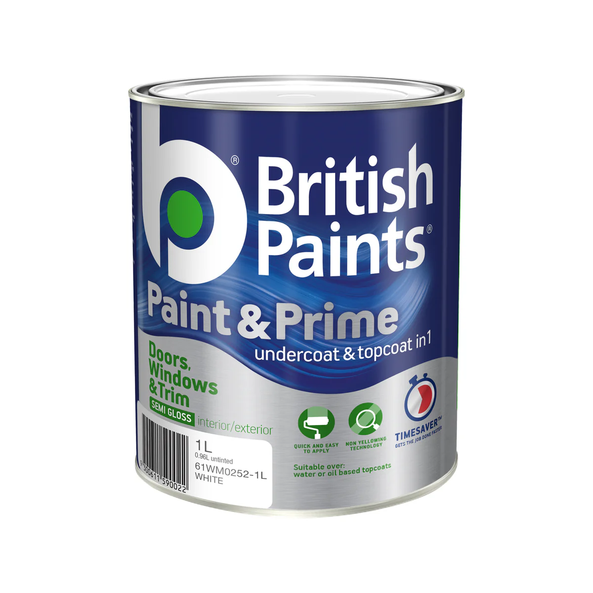 British Paints Paint & Prime - 1L - Semi Gloss - All-in-One