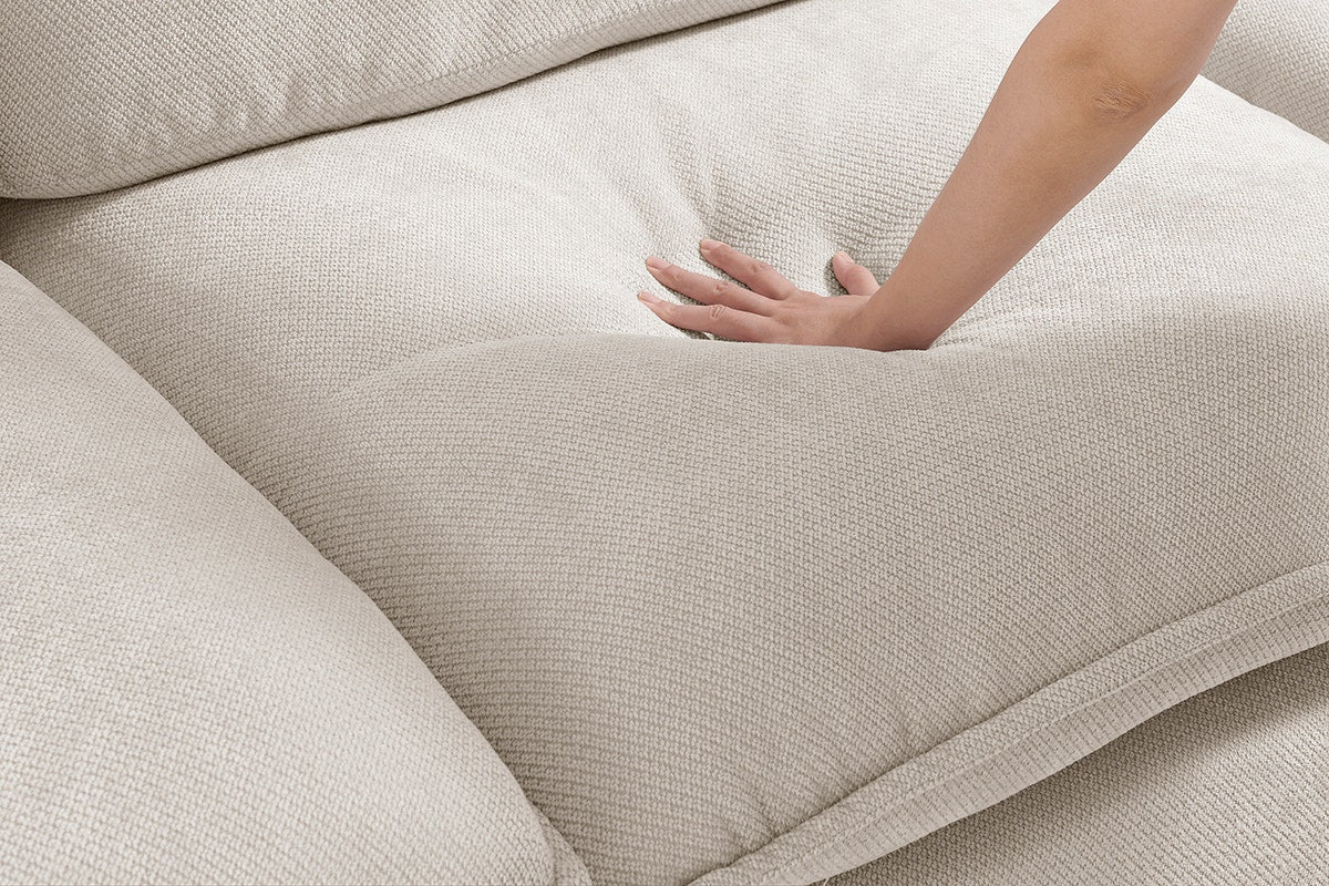 Brosa Castello 4 Seater Modular Sofa with Ottoman Beige - Image 3
