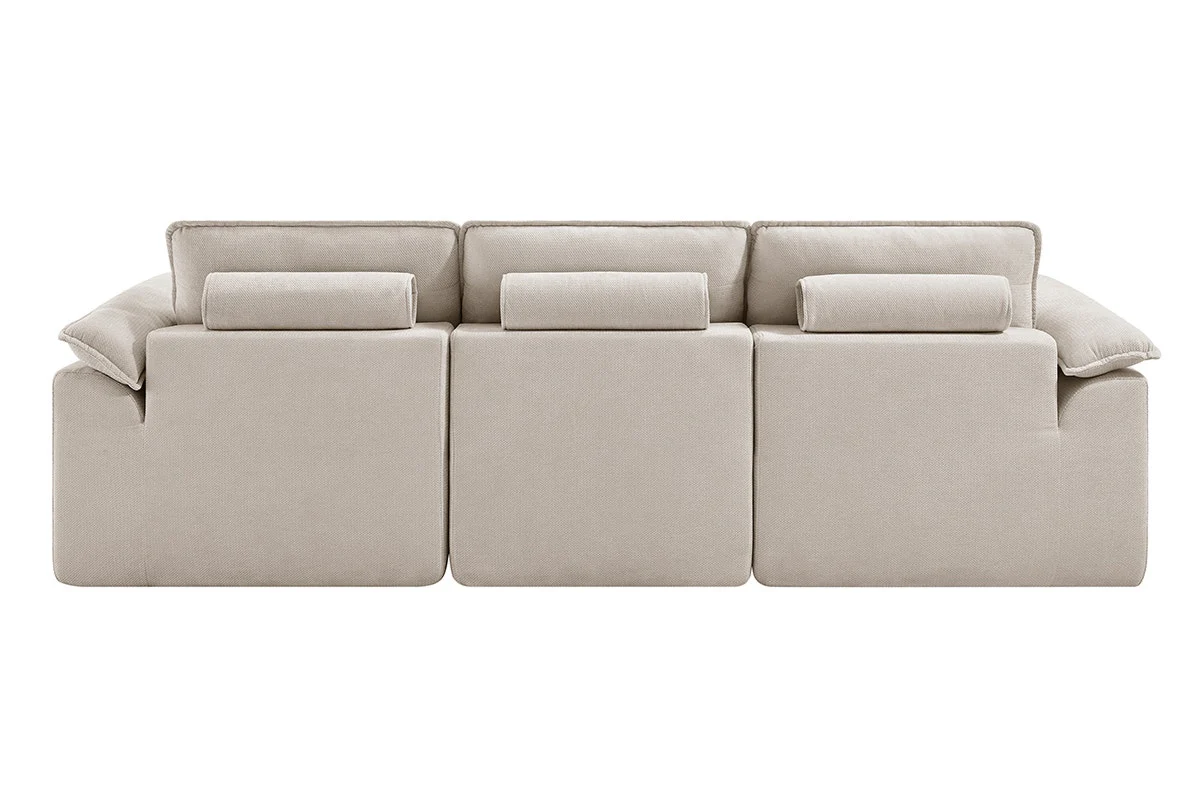 Brosa Castello 4 Seater Modular Sofa with Ottoman Beige - Image 7