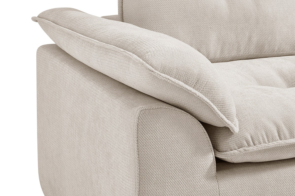 Brosa Castello 4 Seater Modular Sofa with Ottoman Beige - Image 8