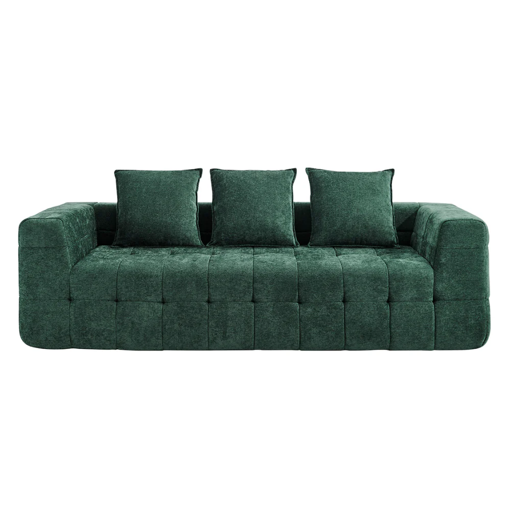 Brosa Cloud 3 Seater Compressed Sofa with Cushions Green