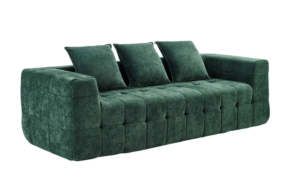 Brosa Cloud 3 Seater Compressed Sofa with Cushions Green - Image 4