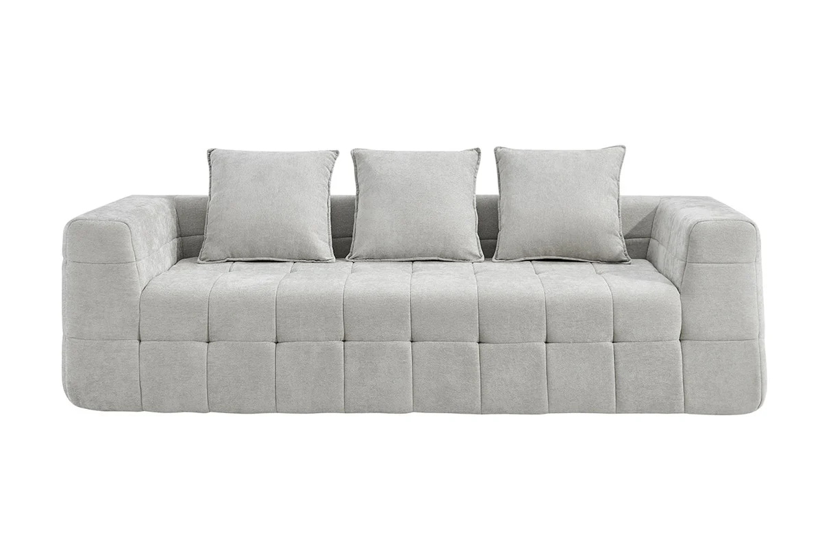 Brosa Cloud 3 Seater Compressed Sofa with Cushions Grey - Image 2