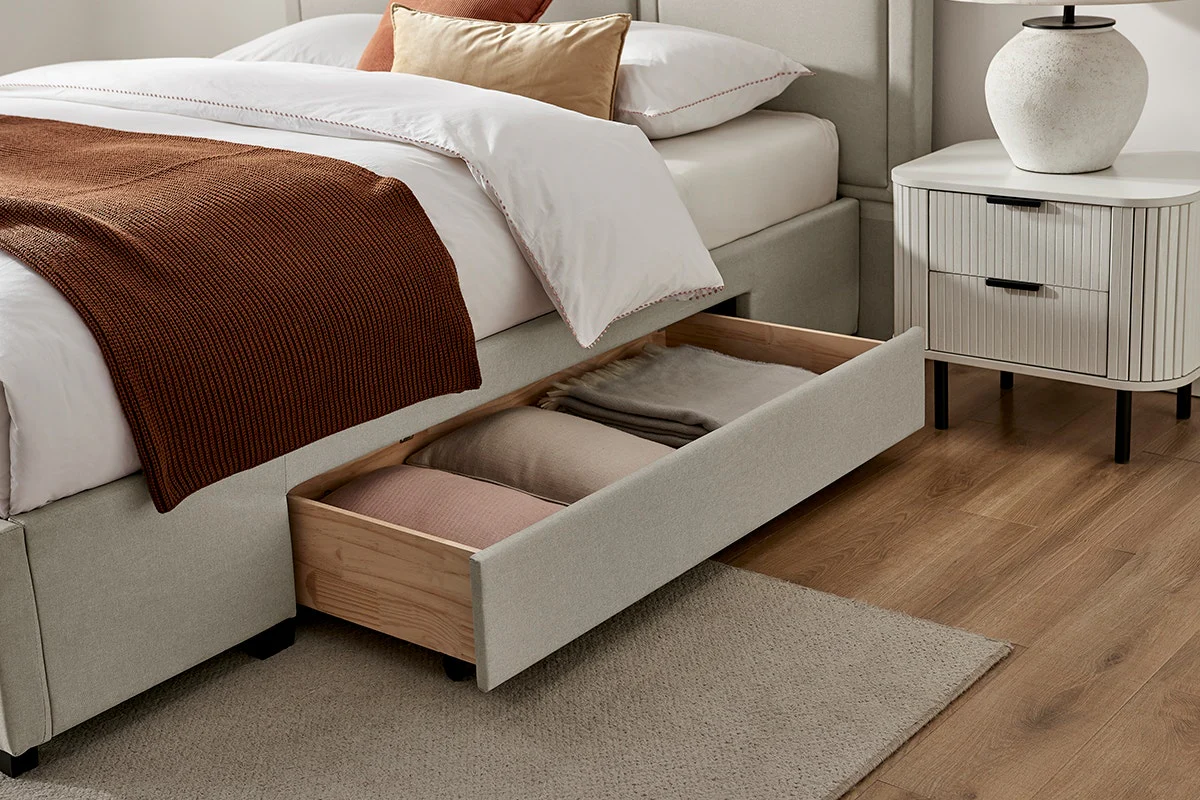 Brosa Erisen Storage Bed Frame with Drawers Grey Queen - Image 4