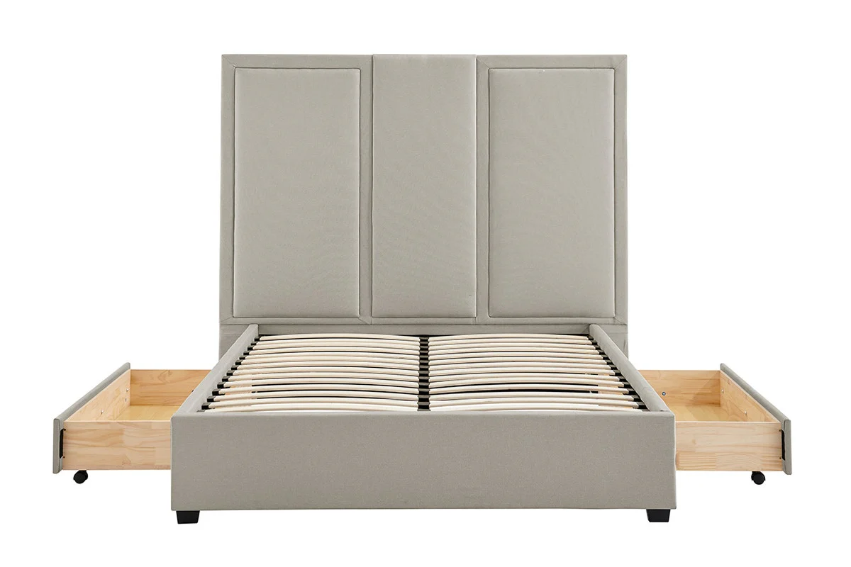 Brosa Erisen Storage Bed Frame with Drawers Grey Queen - Image 5