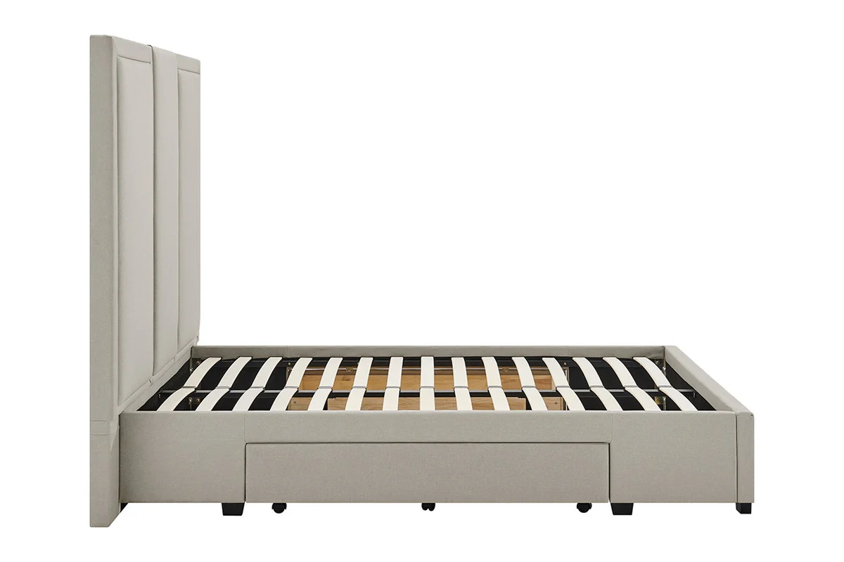 Brosa Erisen Storage Bed Frame with Drawers Grey Queen - Image 6