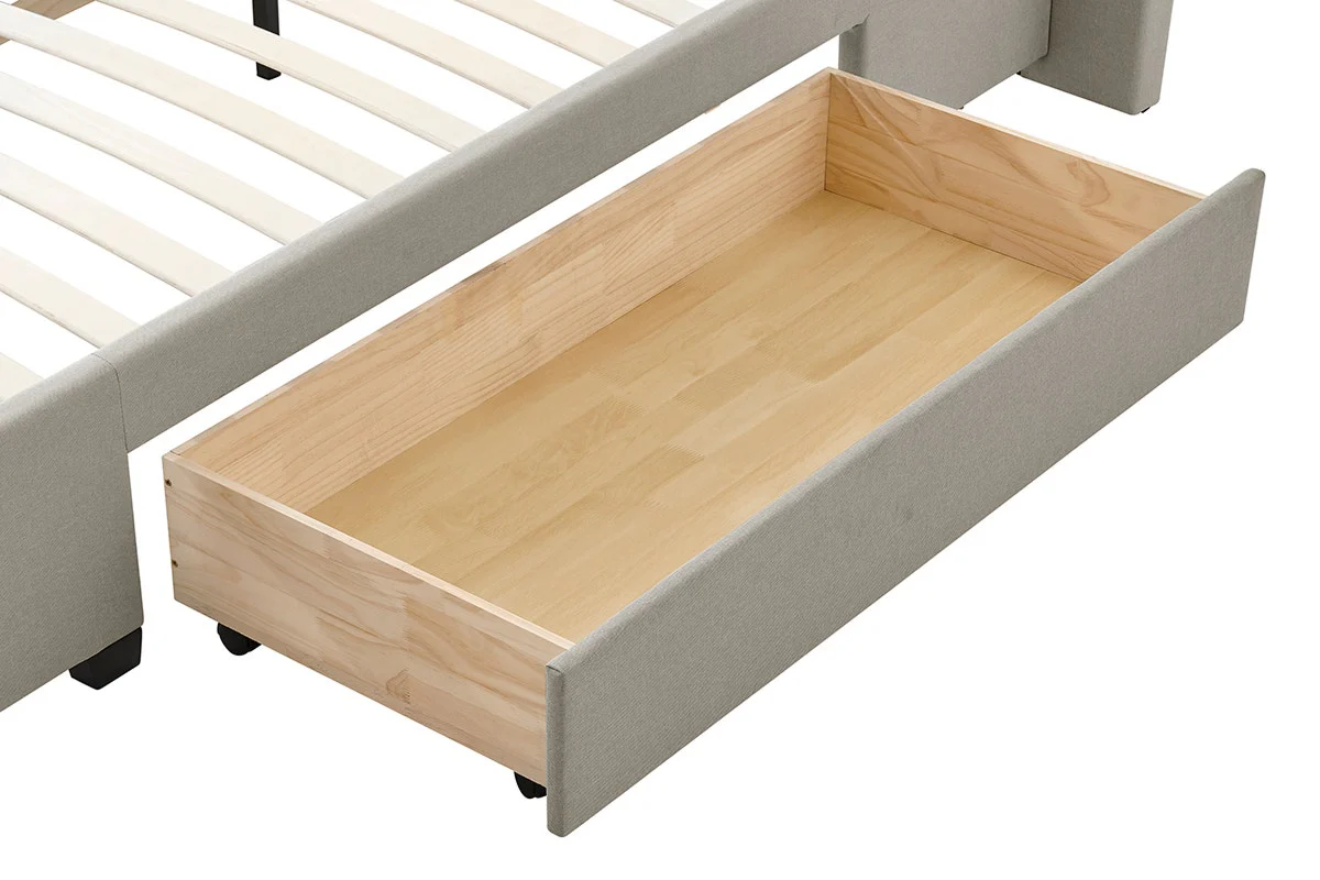 Brosa Erisen Storage Bed Frame with Drawers Grey Queen - Image 9