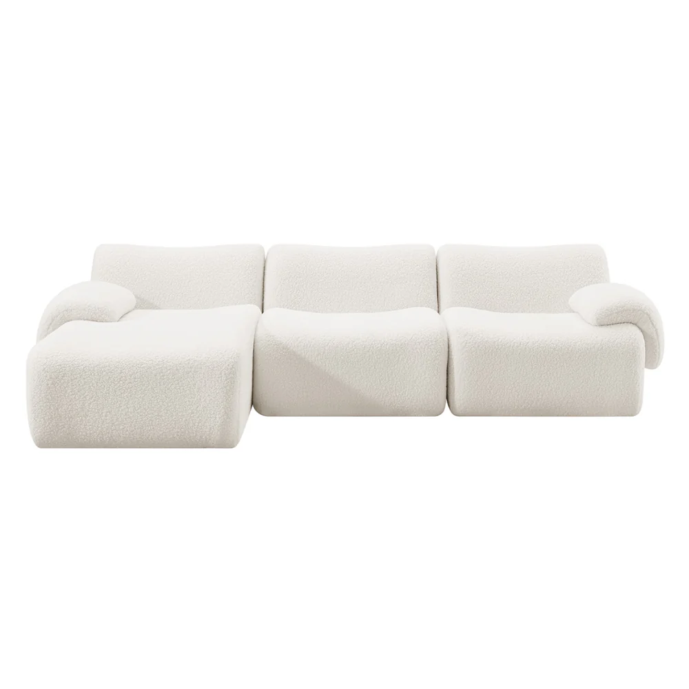Brosa Grace 4 Seater Compression Sofa White Right Chaise