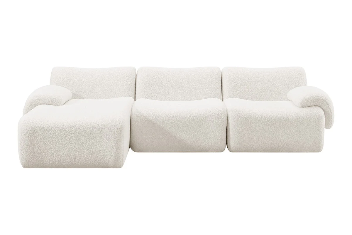 Brosa Grace 4 Seater Compression Sofa White Right Chaise - Image 2