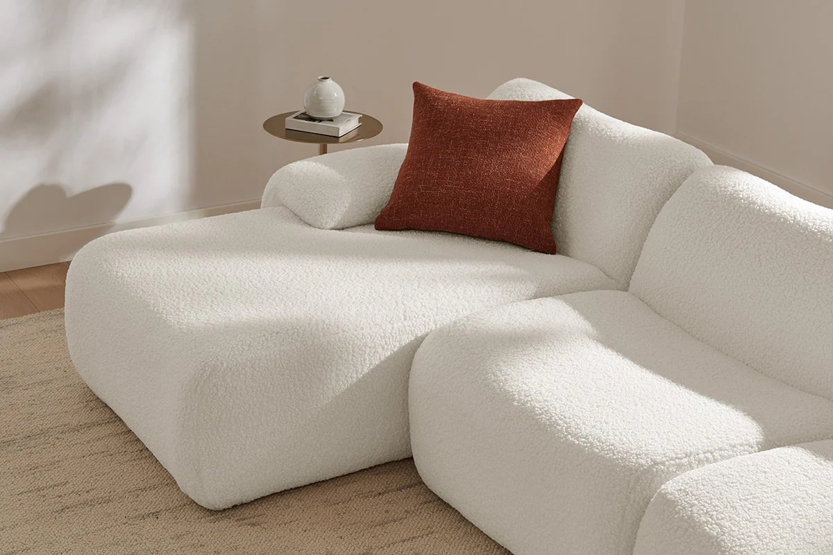 Brosa Grace 4 Seater Compression Sofa White Right Chaise - Image 5