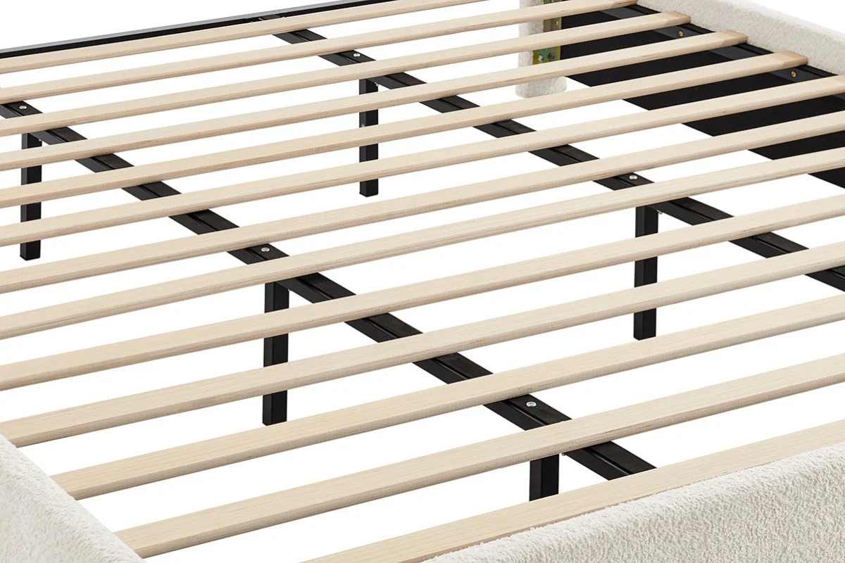 Brosa Havenne Boucle Bed Frame Cream King - Image 8