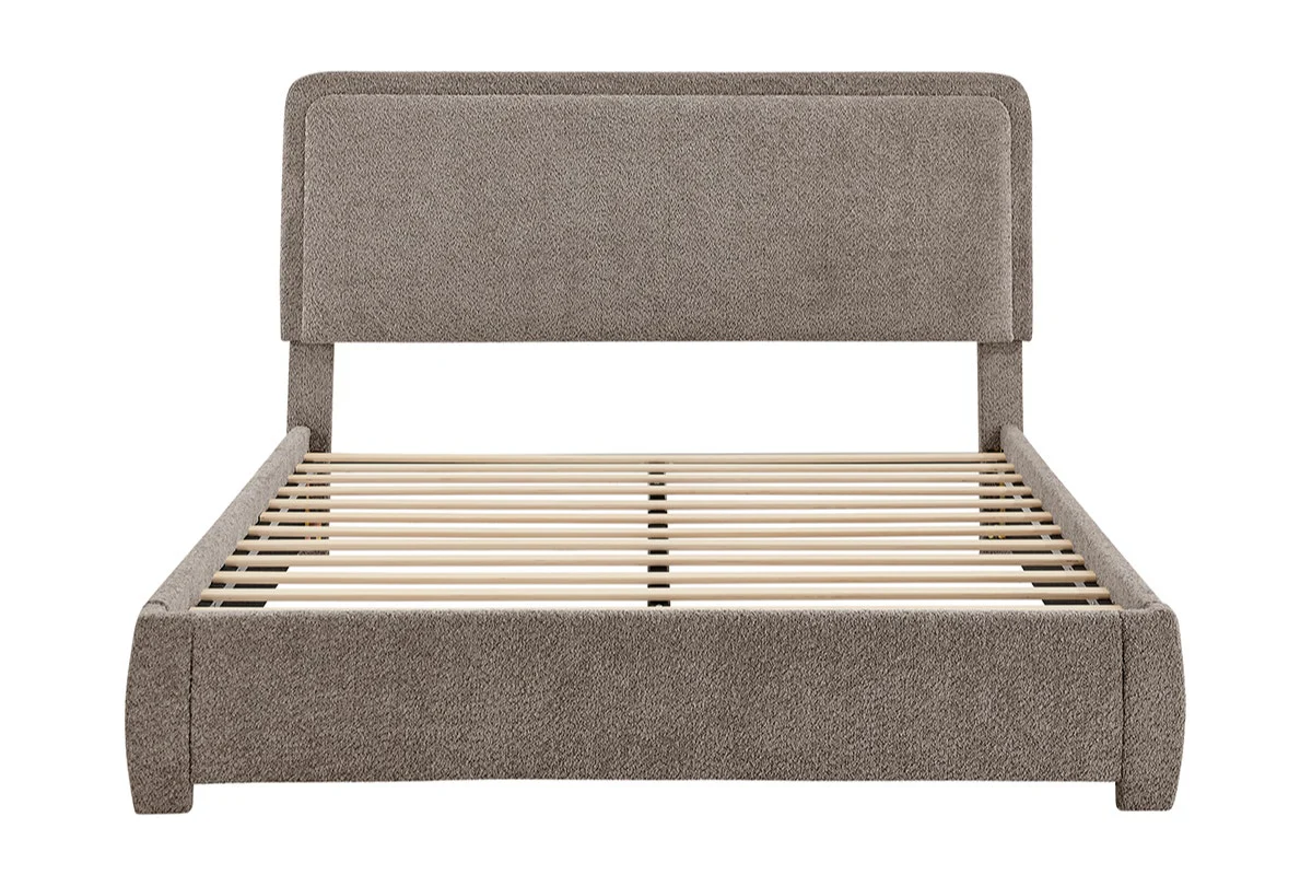 Brosa Havenne Boucle Bed Frame Grey Double - Image 4