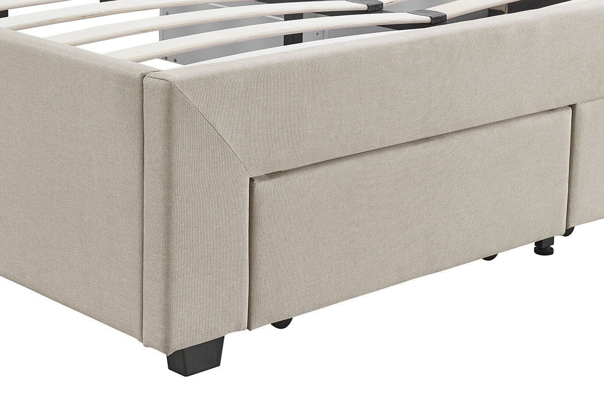Brosa Le Bern Storage Bed Frame Beige Queen with 4 Drawers - Image 7