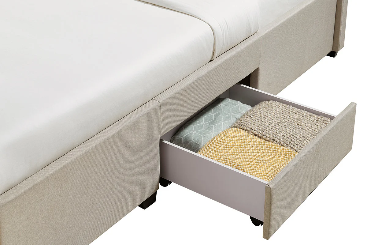 Brosa Le Bern Storage Bed Frame Beige Queen with 4 Drawers - Image 8