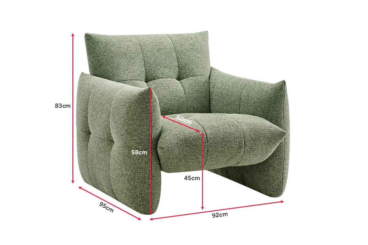 Brosa Liora Armchair Green Chenille Accent Chair - Image 10