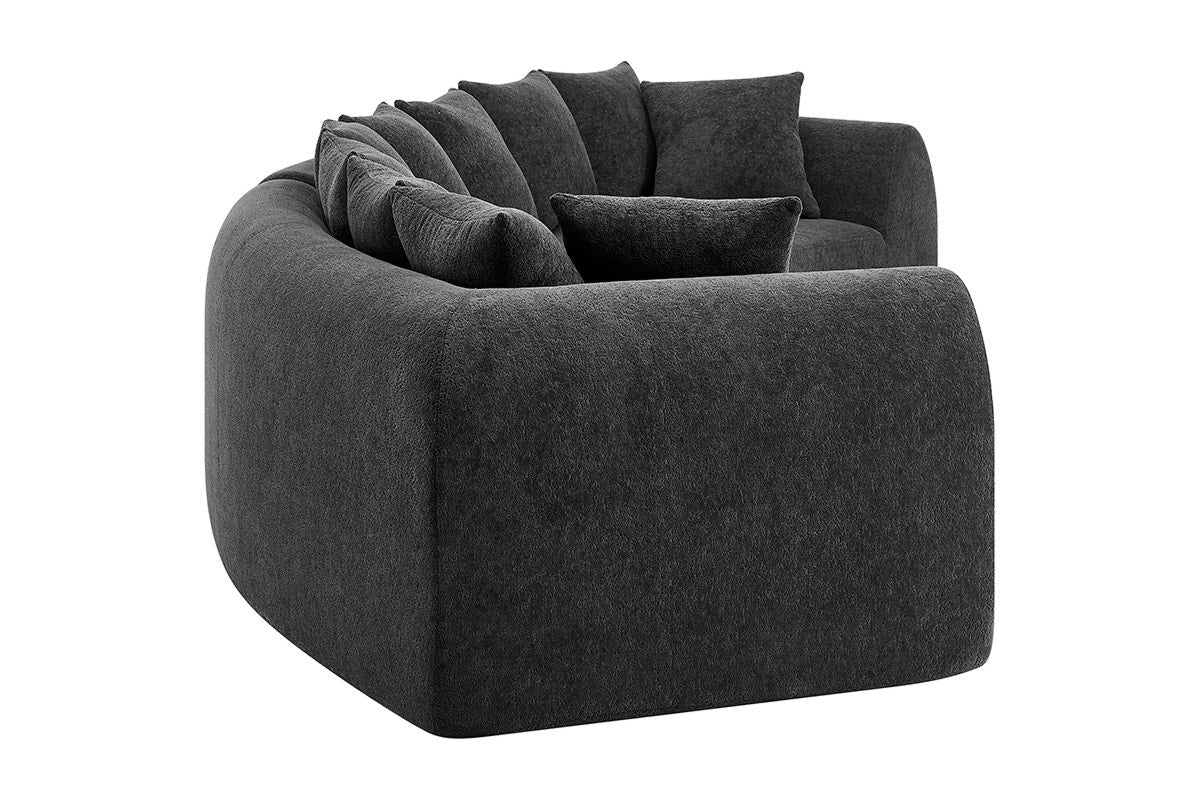 Brosa Regalia 5 Seater Compressed Sofa Charcoal Curved Design - Image 5