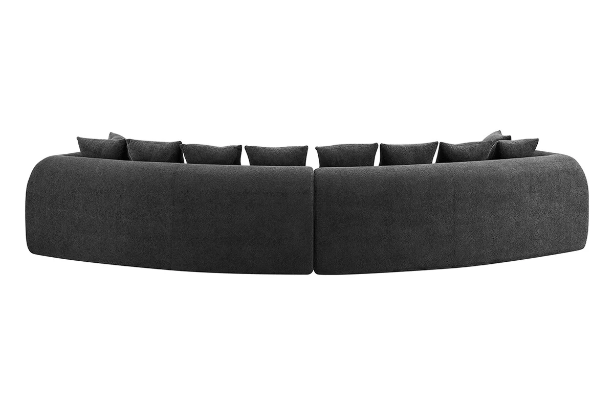 Brosa Regalia 5 Seater Compressed Sofa Charcoal Curved Design - Image 6
