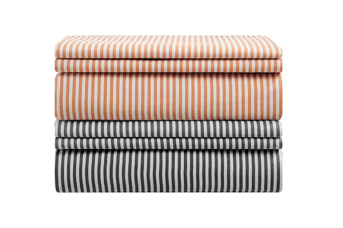 Brosa Stonewashed Cotton Reversible Striped Quilt Cover Charcoal Double - Image 5