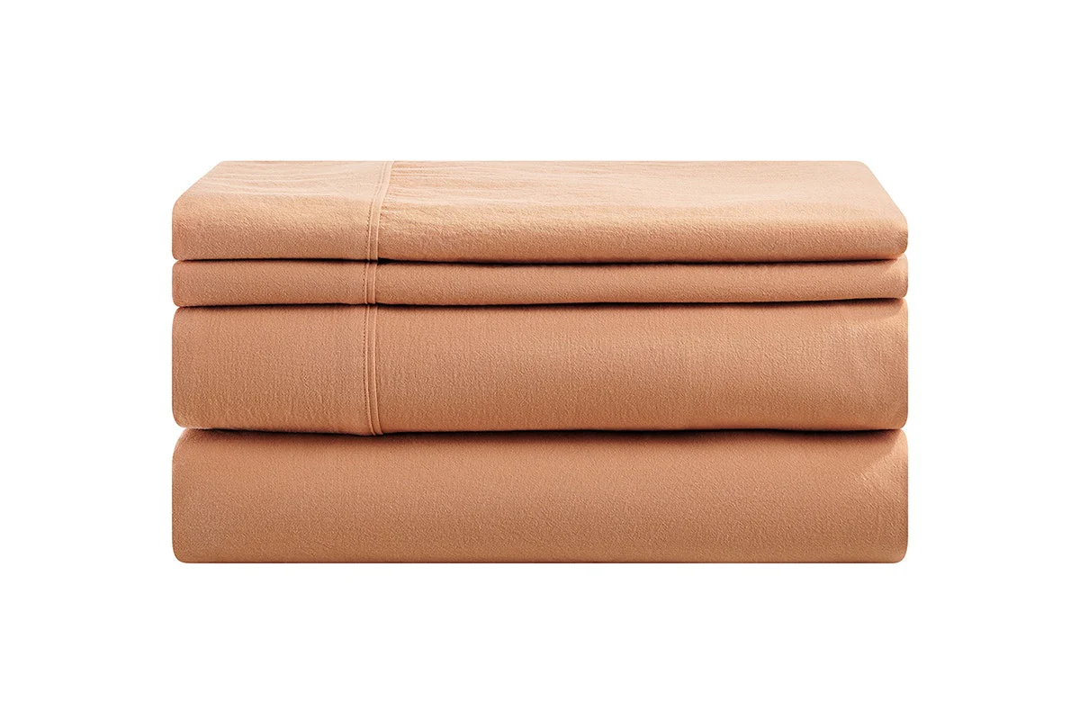 Brosa Stonewashed Cotton Sheet Set Terracotta King - Image 5