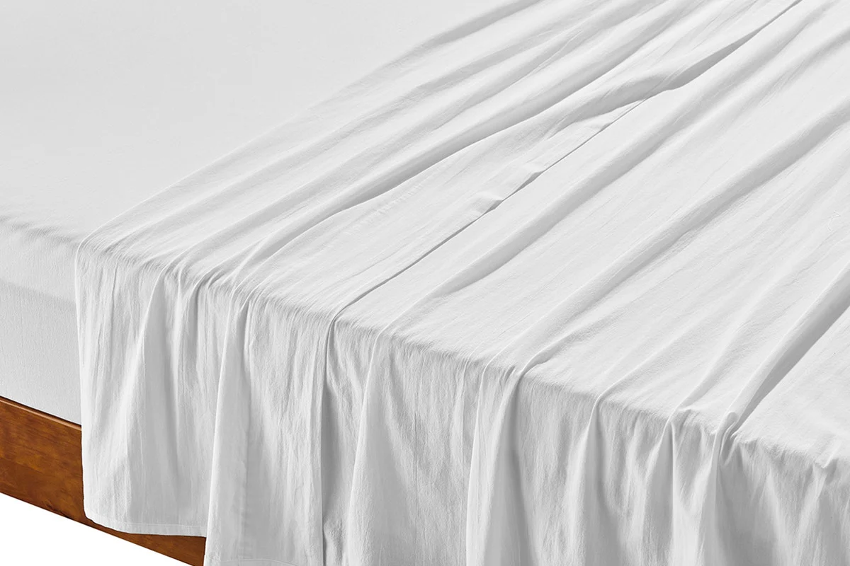 Brosa Stonewashed Cotton Sheet Set White King - Image 4