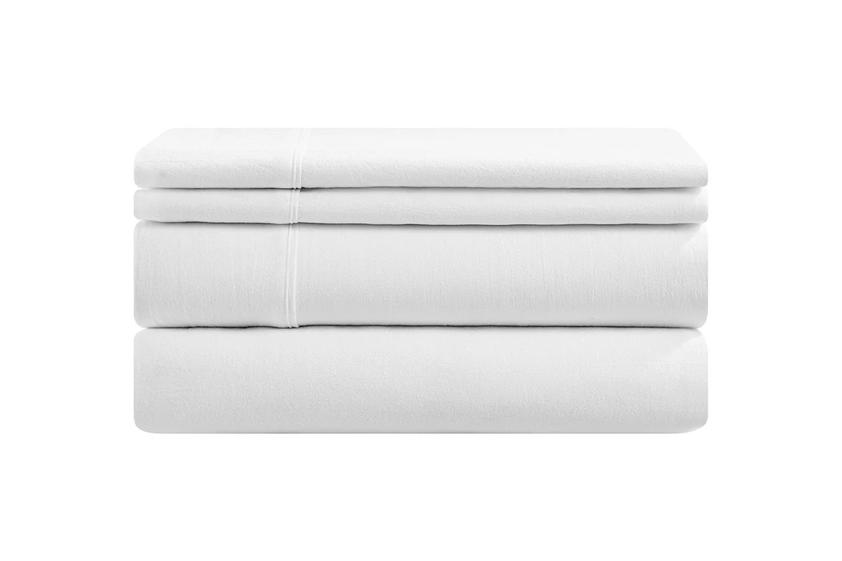 Brosa Stonewashed Cotton Sheet Set White King - Image 5