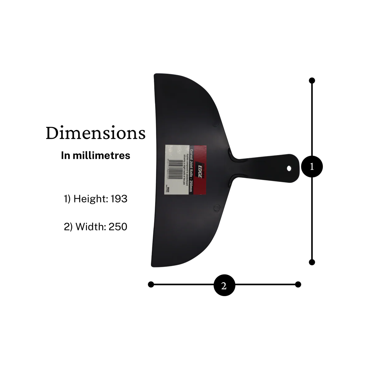 Builders Edge Plaster Knife - 250mm - Plastic - Flexible Use - Image 3