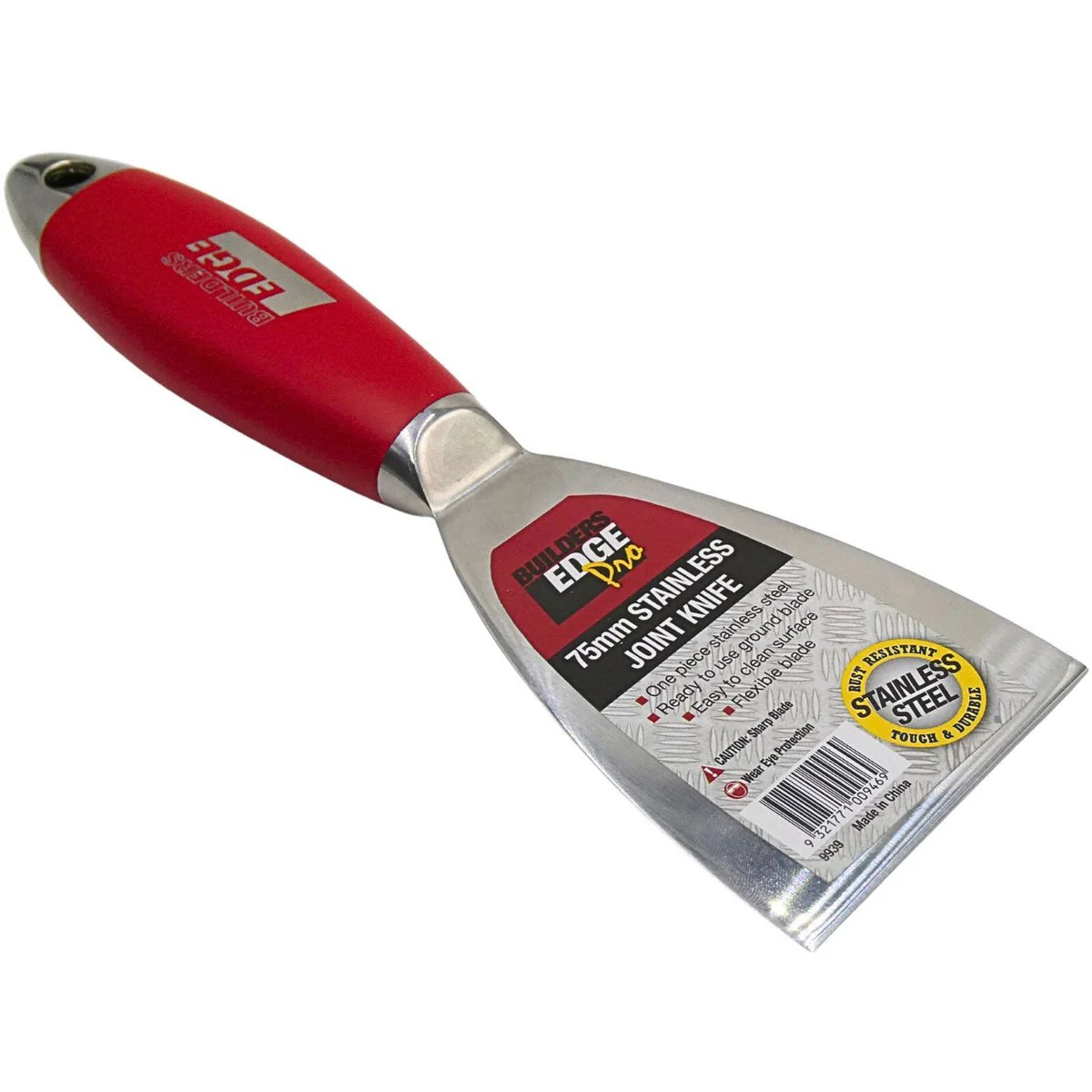 Builders Edge Plaster Knife - 75mm - Stainless Steel - Flexible Blade - Image 2