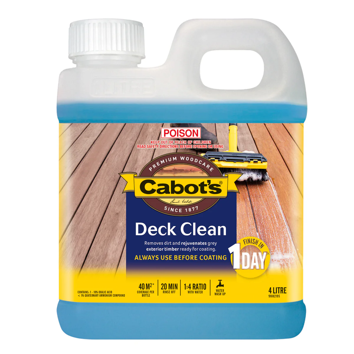 Cabot Deck Clean - 4L - Oxalic Based - UV Resistant