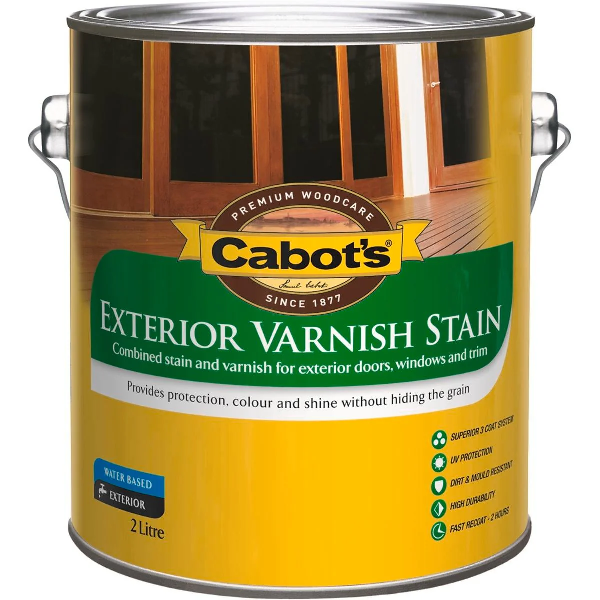 Cabot Exterior Varnish Stain - 2L - Rose Mahogany - Water Based - UV Resistant