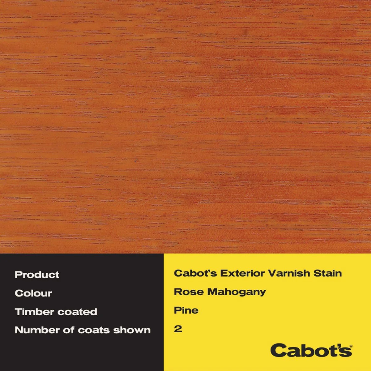 Cabot Exterior Varnish Stain - 2L - Rose Mahogany - Water Based - UV Resistant - Image 2