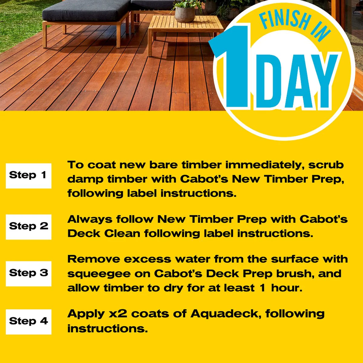 Cabot S Aquadeck Exterior Decking Oil 1L - Merbau - Durable Water-Based - Image 3