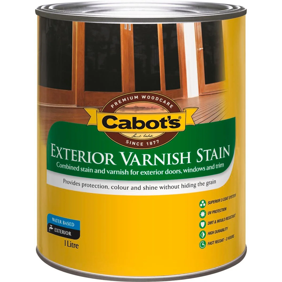 Cabot S Exterior Varnish Stain - 1L - Maple - Water Based - Mould Resistant
