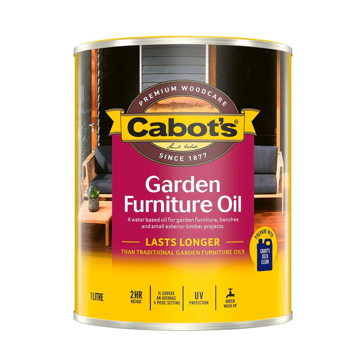 Cabot S Garden Furniture Oil - 1L - Jarrah - Water Based - UV Resistant