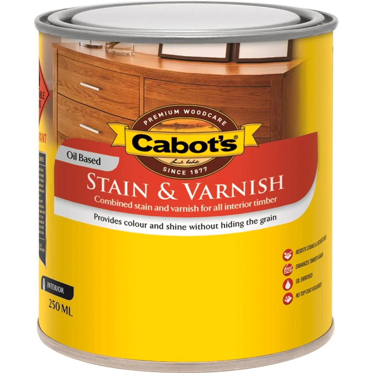 Cabot S Maple Gloss Oil Based Stain - 250ml - Oil Based - Deep Penetration