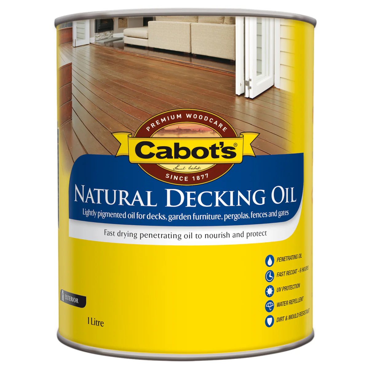Cabot S Natural Decking Oil - 1L - Jarrah - Oil Based - Water Repellent