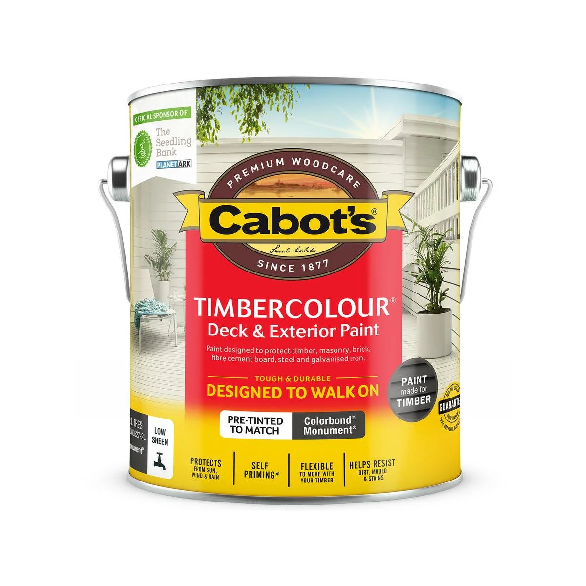 Cabot S Timbercolour Deck Exterior Paint - 2L - Colorbond Monument - Durable & Self-Priming
