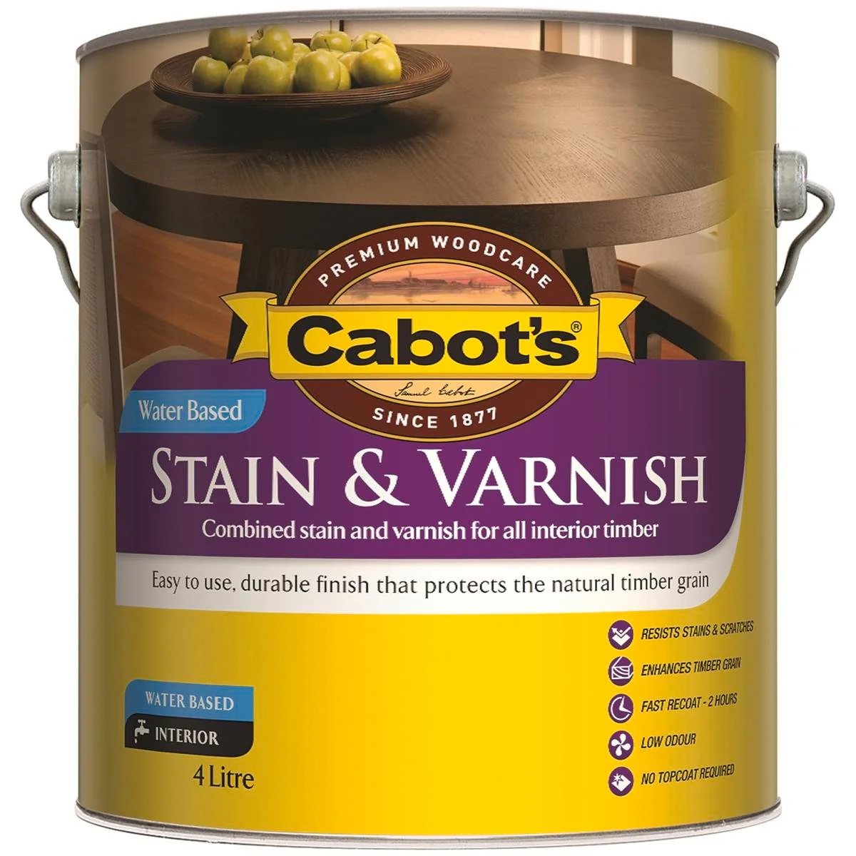 Cabot S Water Based Stain and Varnish - 4L - Clear
