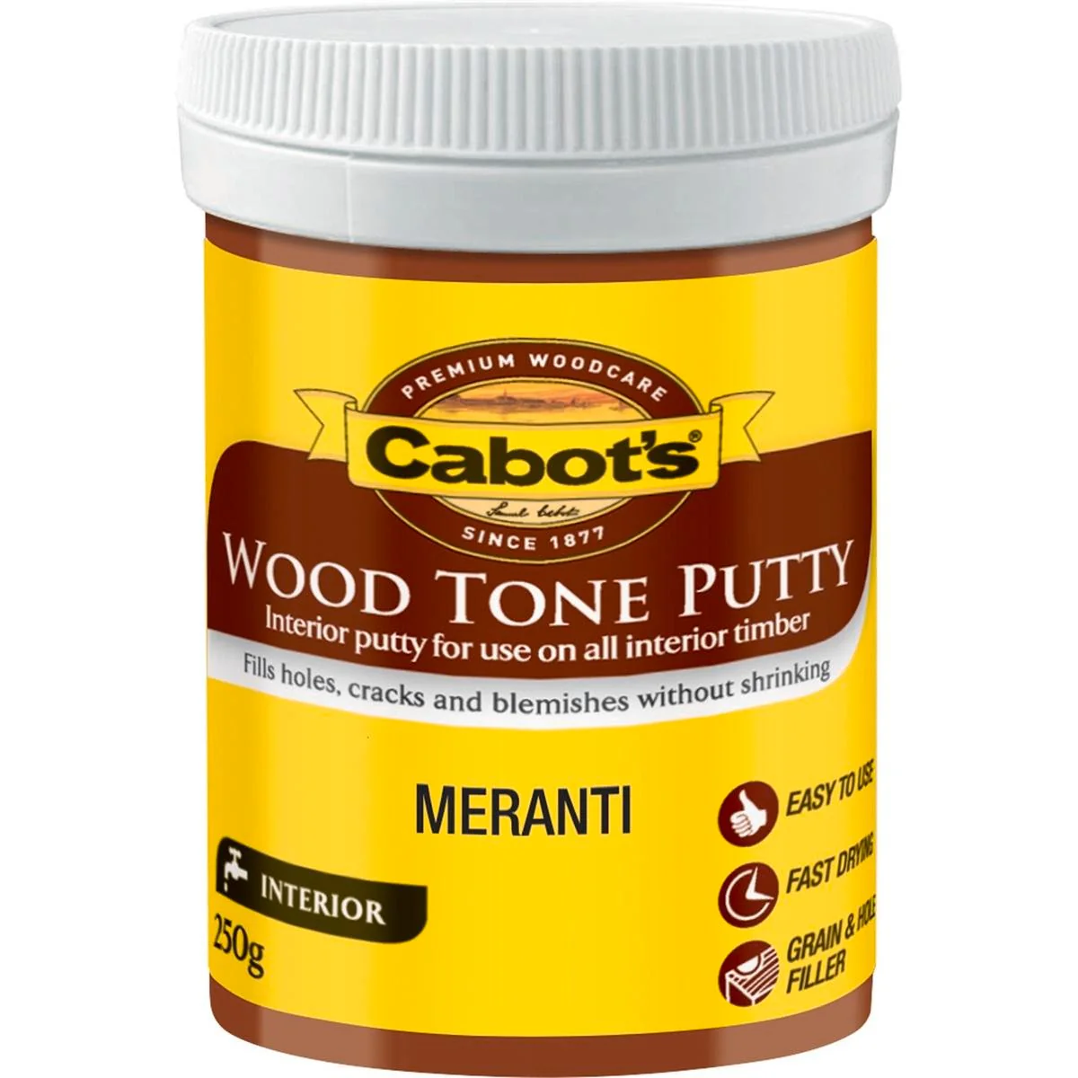 Cabot S Wood Tone Putty - 250g - Meranti - Water Based - Fast Drying
