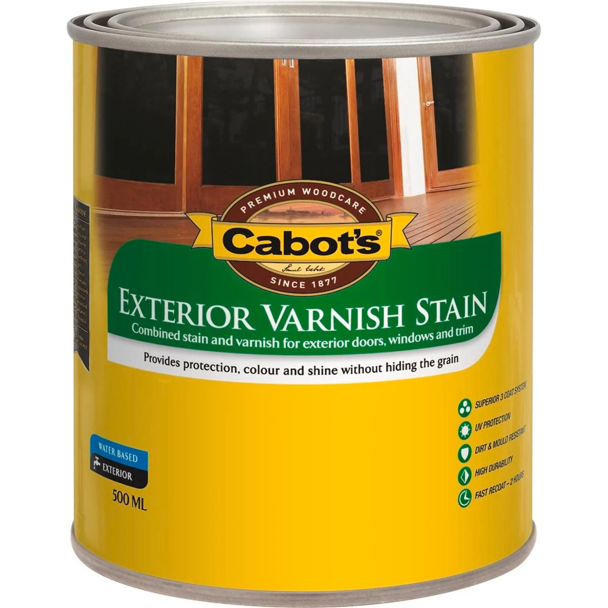 Cabot Teak Exterior Varnish Stain - 500ml - Water Based - Mould Resistant