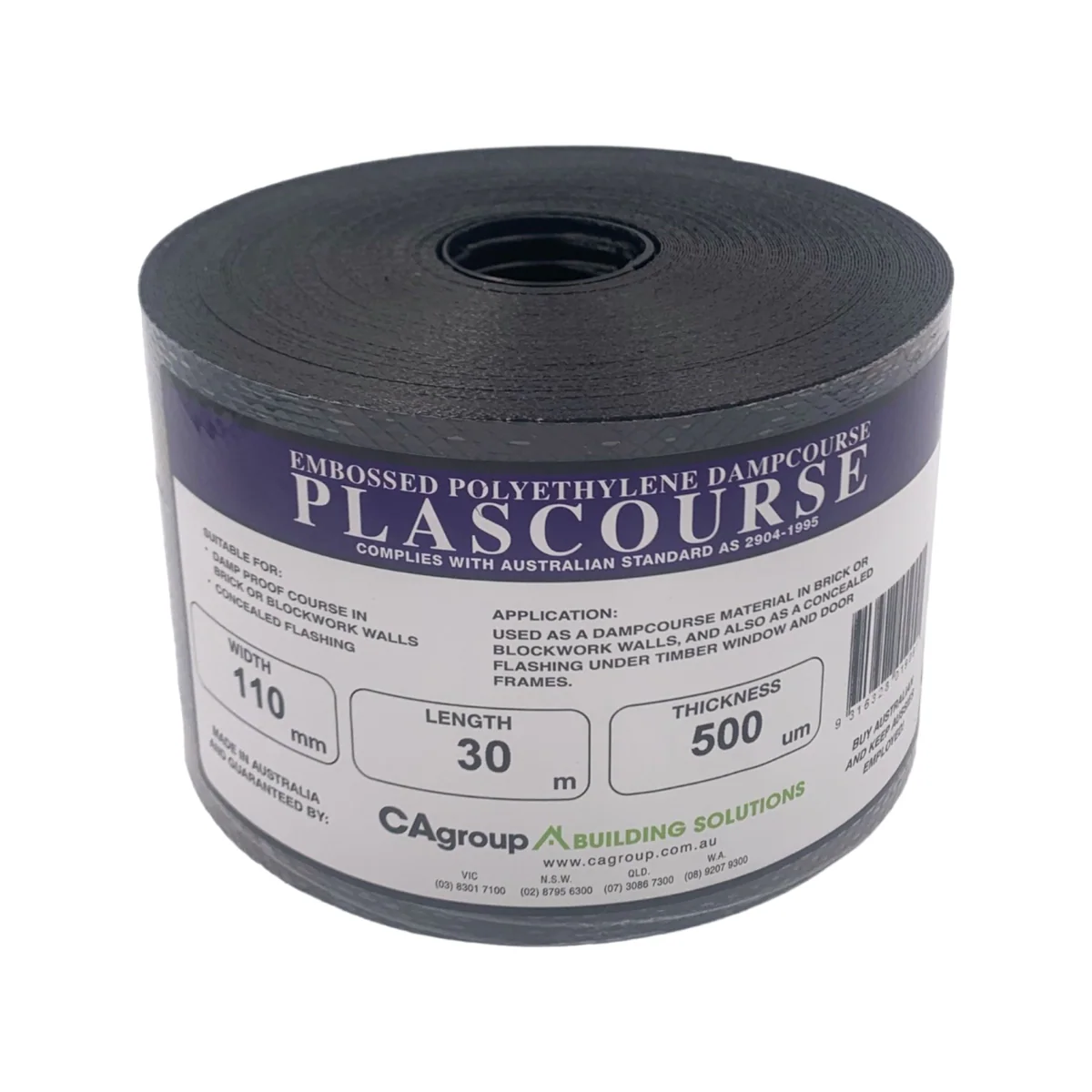 Cagroup Dampcourse - 110mm x 30m - Embossed Polyethylene - Moisture Barrier